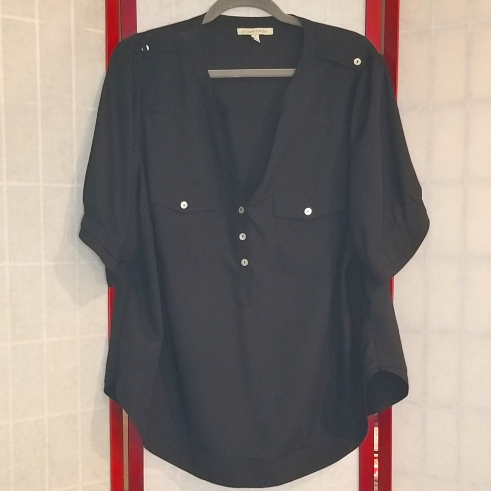 Elegant Black Button-Up Women's Top